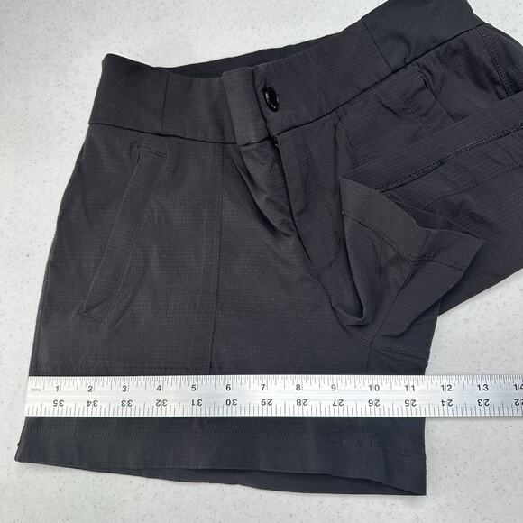 Athleta Shorts Womens 2 Trekkie Short Black Ripstop Trail Hiking Nylon Gorpcore - Picture 6 of 10